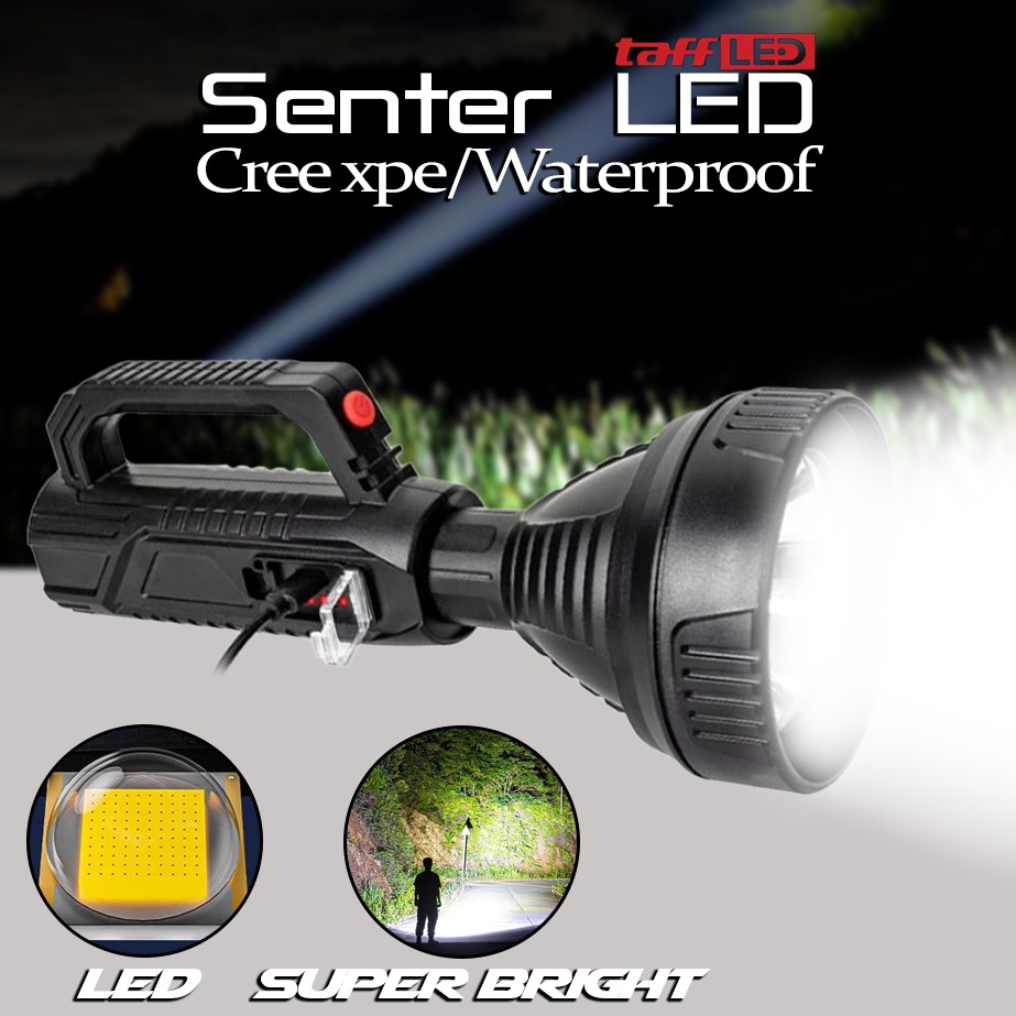 ORIGINAL Senter LED Pocketman USB Recharge Cree XPE Cahaya Super Terang Jarak Jauh 2Km Ori Lampu Bat