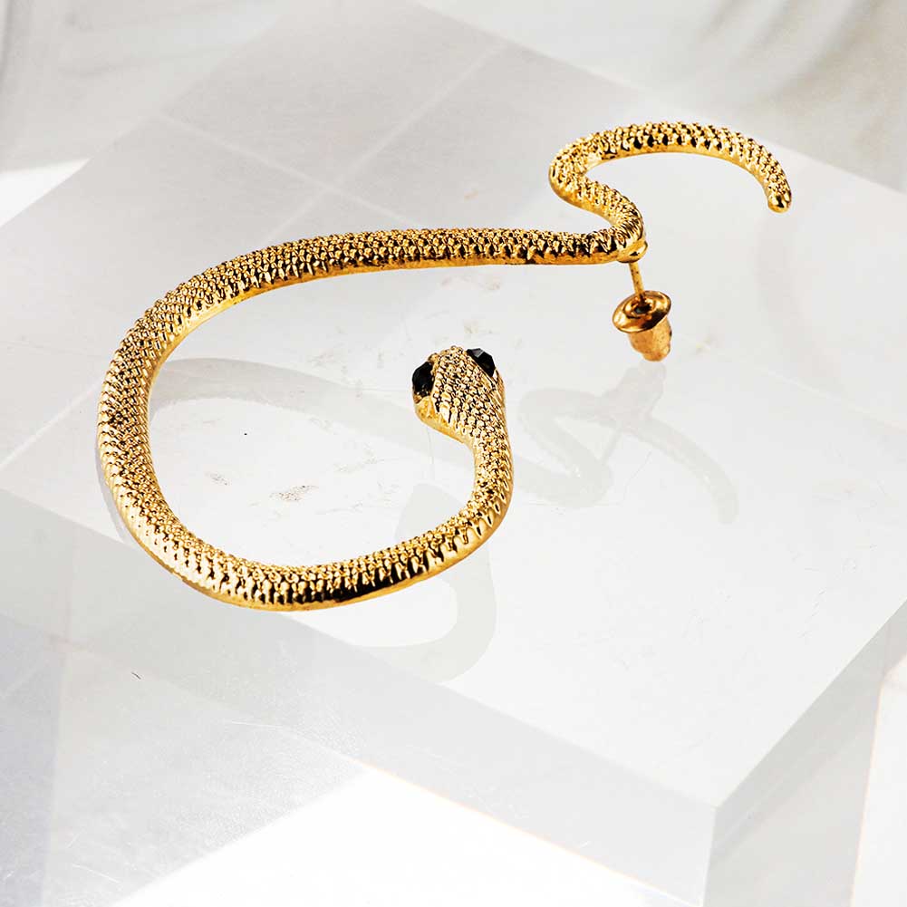 Berlebihan Gaya Punk Bentuk Ular Anting Tindik Anting Alternatif Perhiasan Fashion Anting Ular Logam