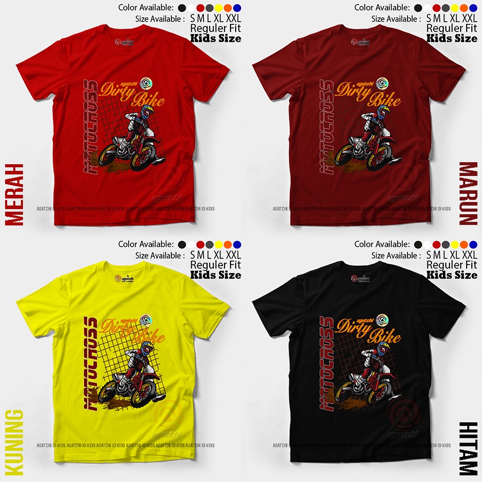 Baju Kaos Atasan Anak Laki - Laki Agatchi Motif Motorcross V2