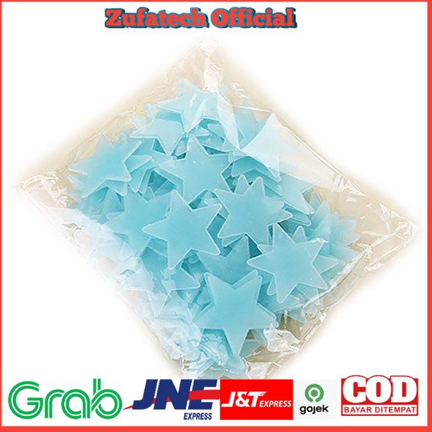 Stiker Dekorasi Bintang Glow in Dark 3cm 100 PCS - Dark Blue