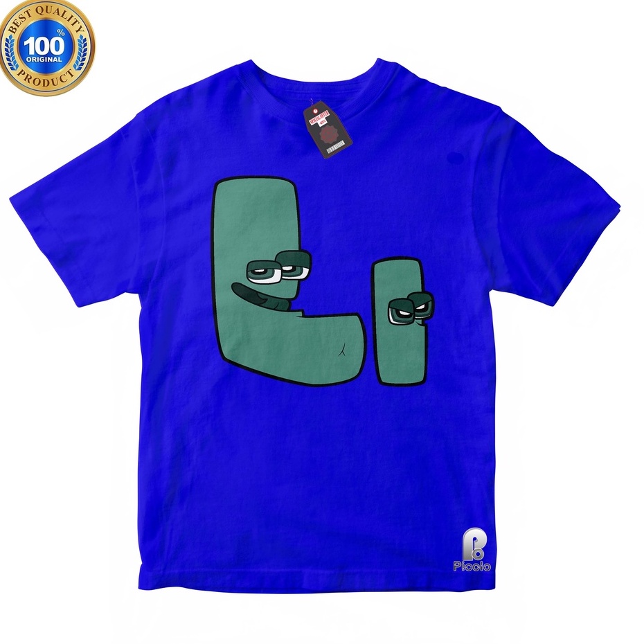 BAJU ANAK KAOS ATASAN ANAK HURUF L ALPHABET LORE UNISEX Bahan COTTUN (FREE NAMA)