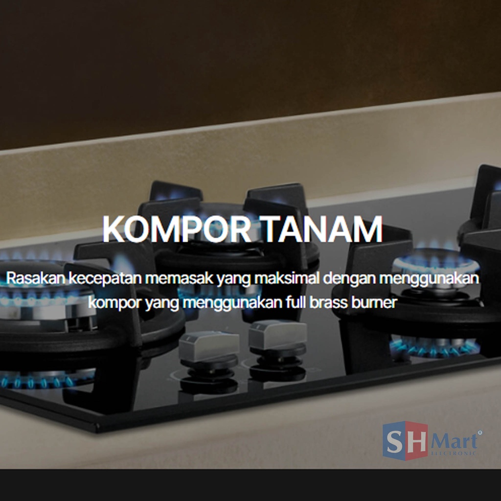 KOMPOR TANAM 2 TUNGKU MODENA 70 CM BH-0725 / BH0725 BUILT-IN 2 HOB GAS GARANSI RESMI