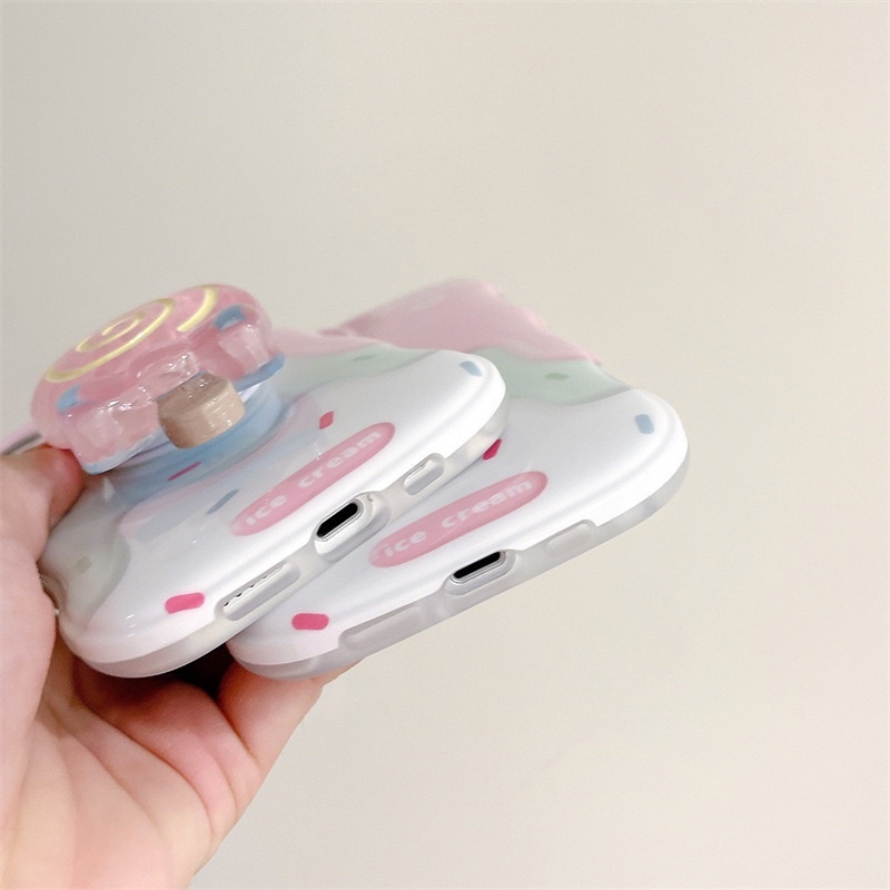 Melting Ice Cream with Candy Holder Popsocket Softcase Case HP Lucu for iphone XR 11 Pro Max 12 Pro Max 13 Pro Max 14 Pro Max