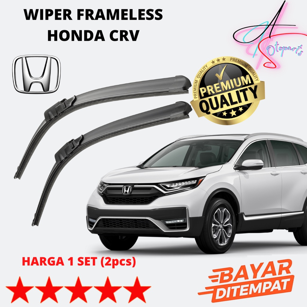 Wiper CRV Lama Sapuan Kaca Mobil Model Frameless Banana Karet 1 Set Ori Variasi Karet Wiper Mobil Ho