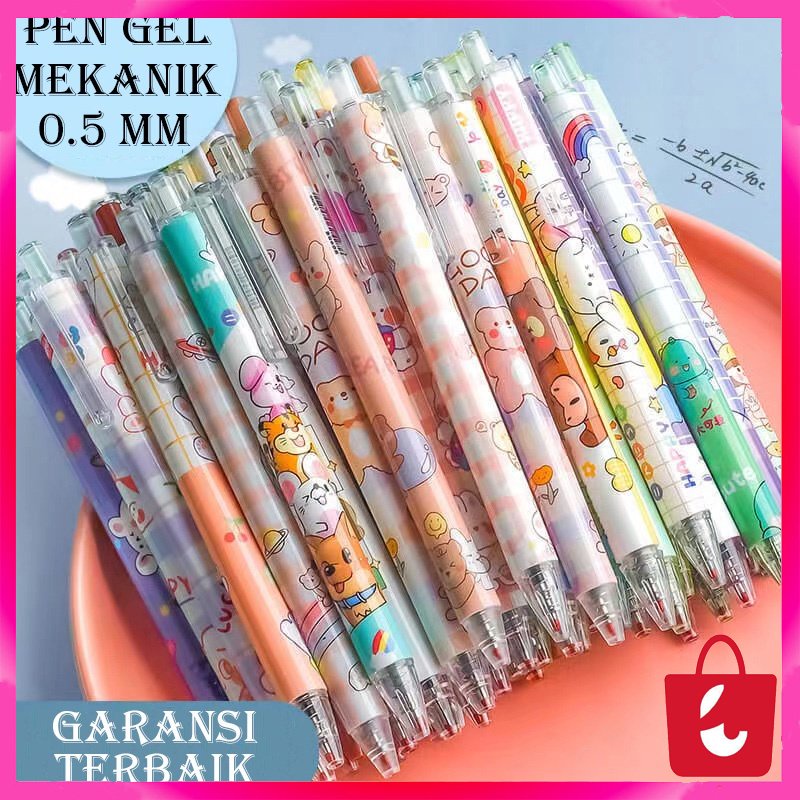 [1 PCS] PEN GEL MEKANIK MOTIF CARTOON PULPEN GEL MEKANIK LUCU PULPEN AESTHETIC