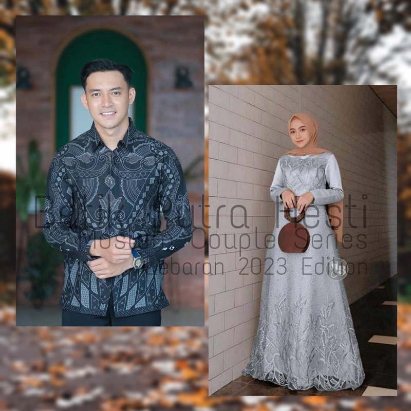 Jual Harga Sepasang Baju Kondangan Couple Gamis Brokat Busui Aura