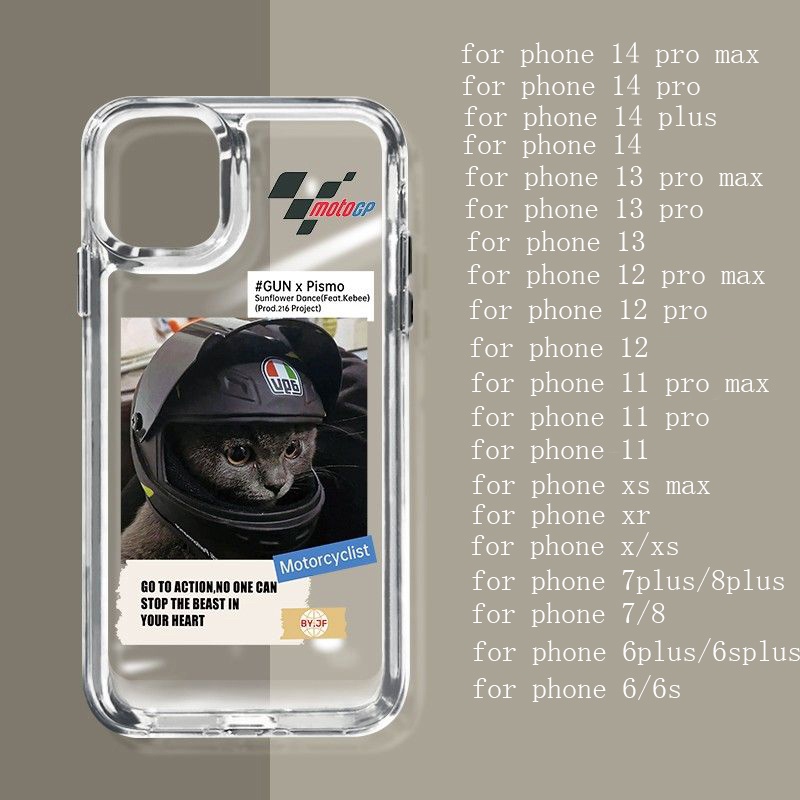 IPHONE Casing Soft Phone Case Astronot Kucing Hitam Kompatibel Untuk Iphone14 13 12 11 Pro XS Max X XR 78 6 6S Plus Transparan Shockproof Casing TPU Cover