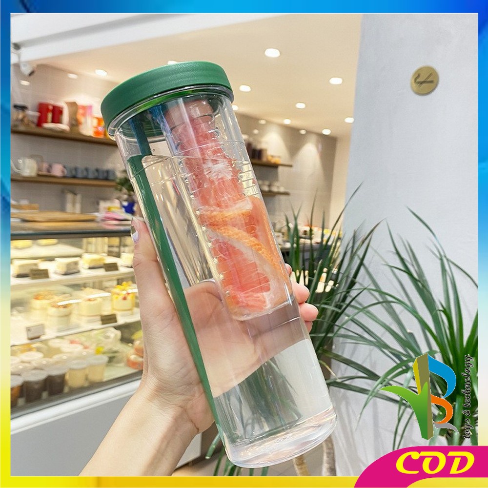 RB-C476 Botol Minum Transparan 700ML Portable Dengan Sedotan / Tempat Jus Tumbler Travel Korean Style BPA FREE