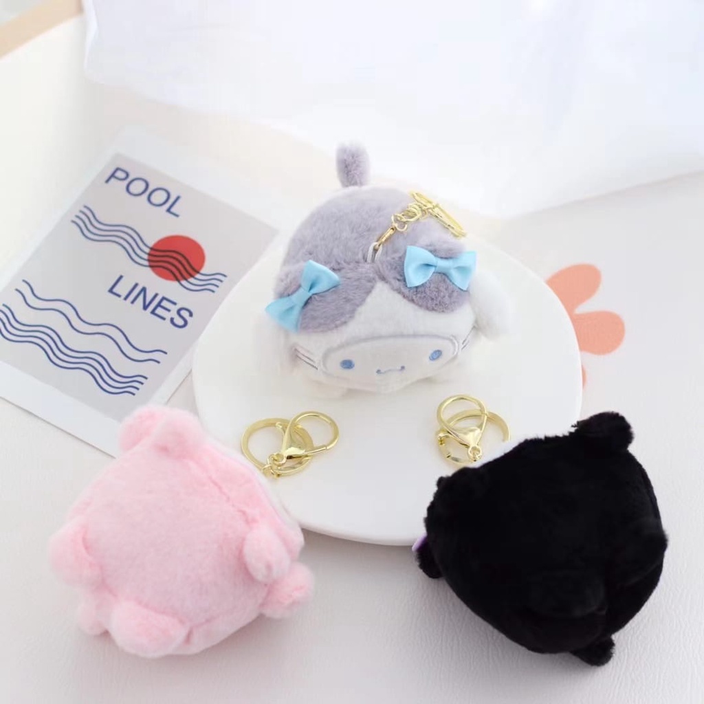 Gantungan Kunci Boneka Sanrio Lying My Melody Kuromi Bahan Plush Untuk Dekorasi Tas