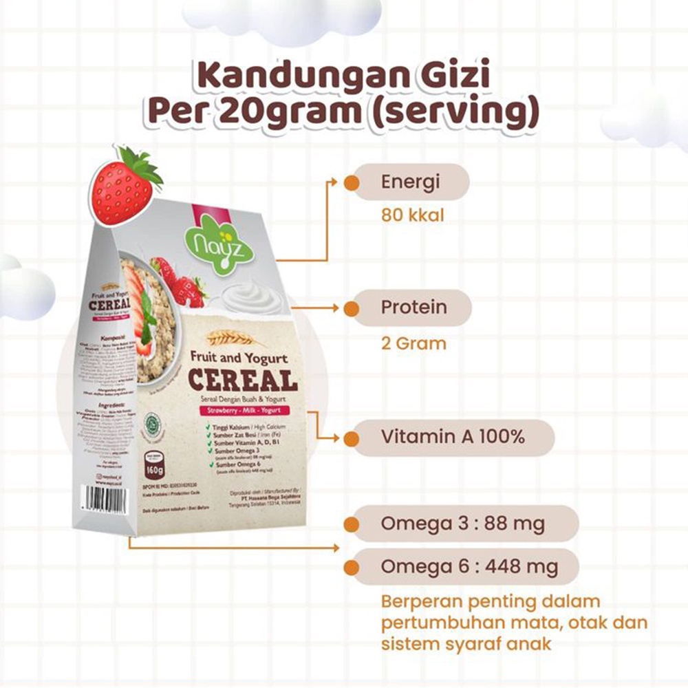 Nayz Cereal Anak 160gr Sereal Bayi Dengan Buah dan Sayuran