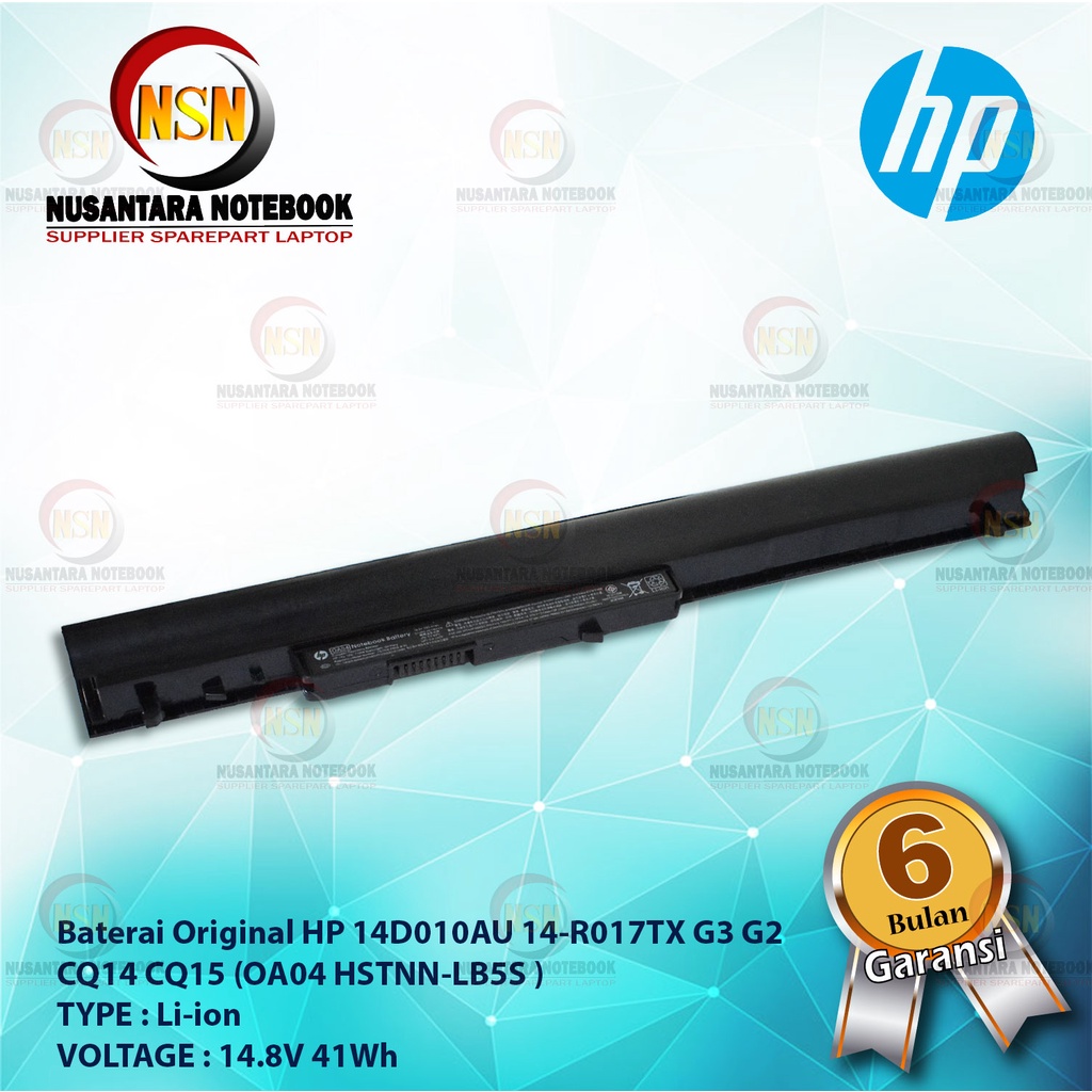 Baterai HP ORIGINAL OA04 14D010AU 14-R017TX HSTNN-LB5S G3 G2 CQ14 CQ15