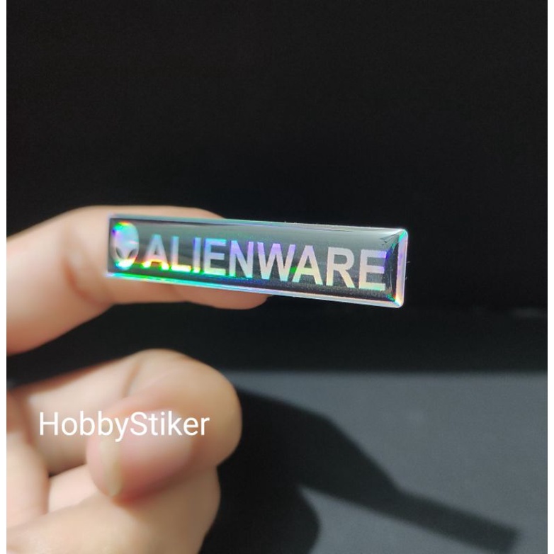 Stiker alienware timbul emblem untuk bezel laptop notebook pc