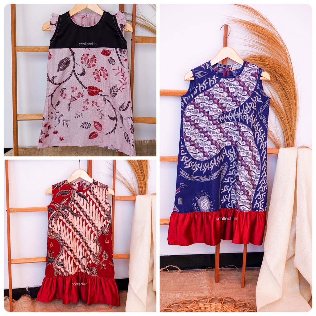 Dress Batik Anak Perempuan / Baju Batik Anak Lucu / Daster / Baju Sekolah