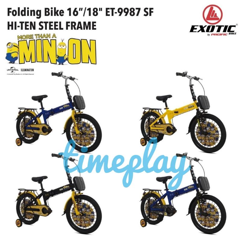 Sepeda Lipat 16 18 inch Exotic 9987 SF minion Untuk remaja dan anak anak