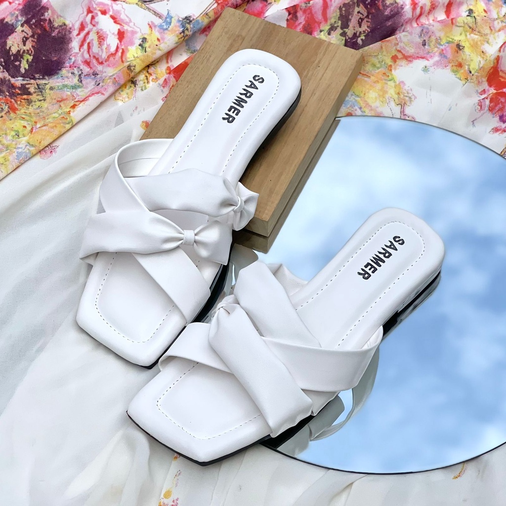 SARMER CANDY FLAT WHITE - Sandal Wanita