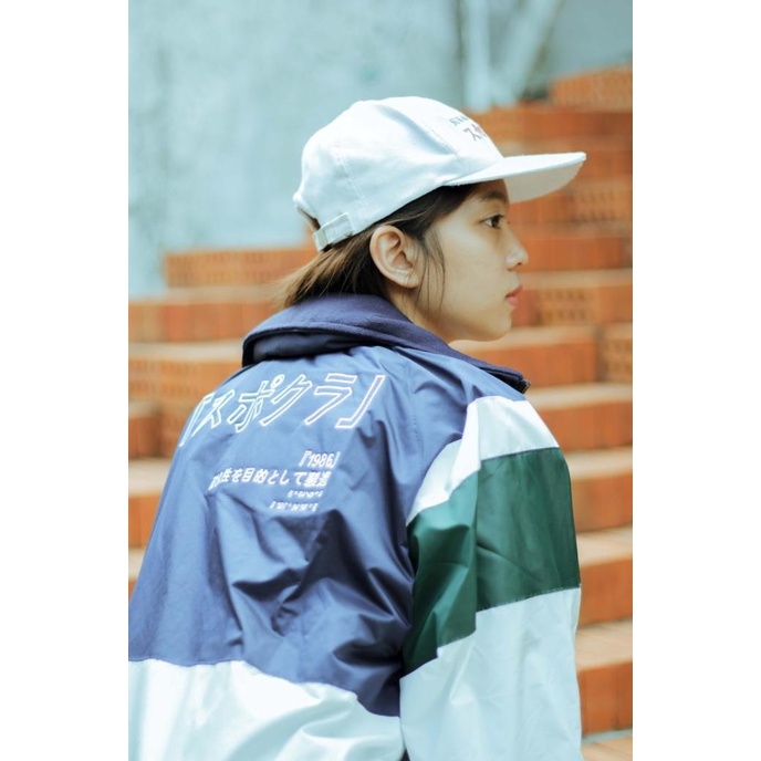 Sw Oversize Jacket Japan Colorblock / Jaket Jepang Vintage Navy 1986