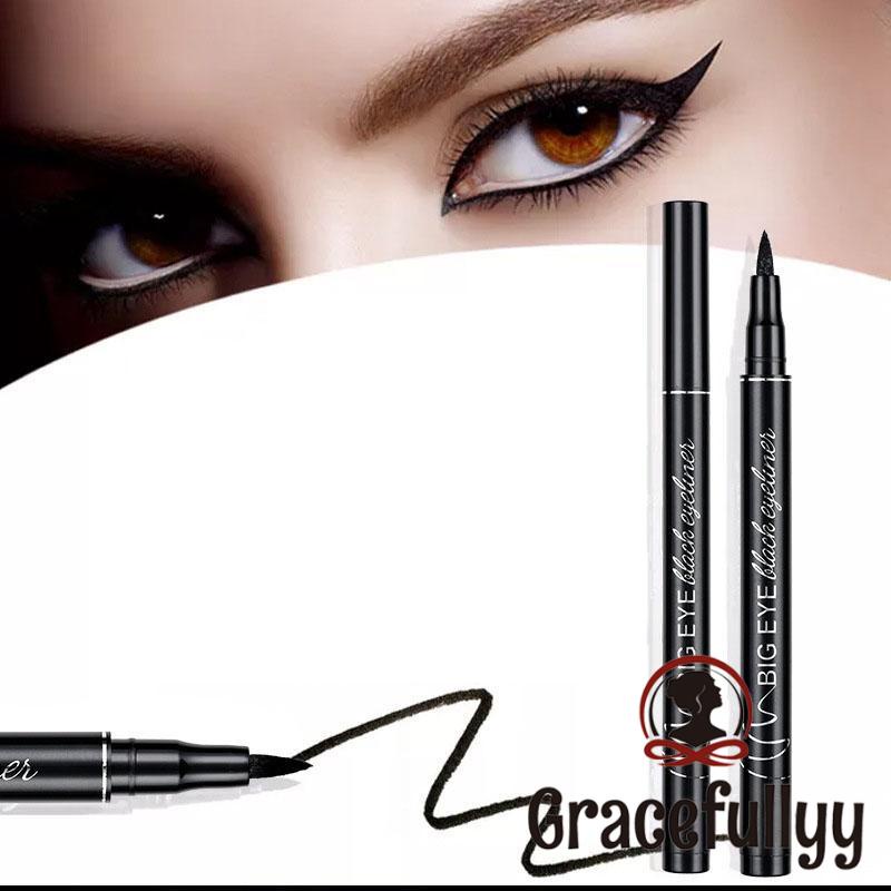1Eyeliner Pensil Alis Korea Cair Warna Hitam Anti Air Make Up Waterproof Pen Big Eye Hitam Tahan Lama-GY-6