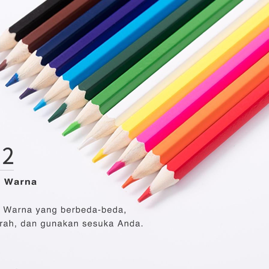 

PJX168 Deli Pensil Warna Youku Warna Cerah Bahan Kuat, Bentuk Pensil Heksagonal 12/24/36 Warna 701X |