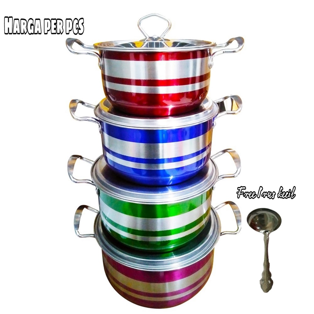 Panci rainbow korea pot stainless warna per pcs free irus