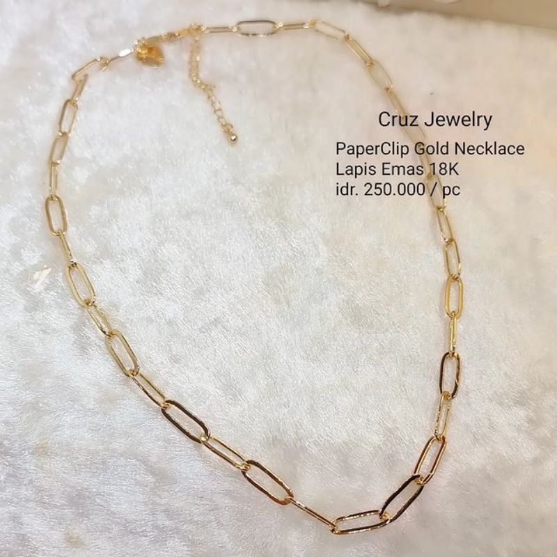 Kalung Rantai Polos Pria Wanita Lapis Emas