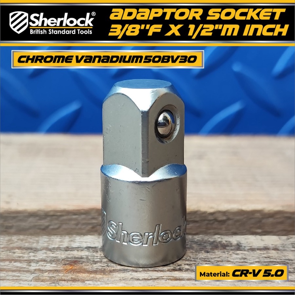 Adaptor Socket 3/8&quot; F x 1/2&quot; M inch Sherlock Sambungan Konversi Socket