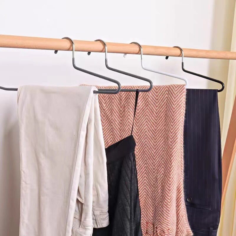 LEXJAKARTA  Pants Rack Stainless Minimalist Wardrobe Holder Dress Hanger Gantungan Pashmina Celana Besi Stainless Balut Karet Hanger Baju Kawat Lapis Plastik