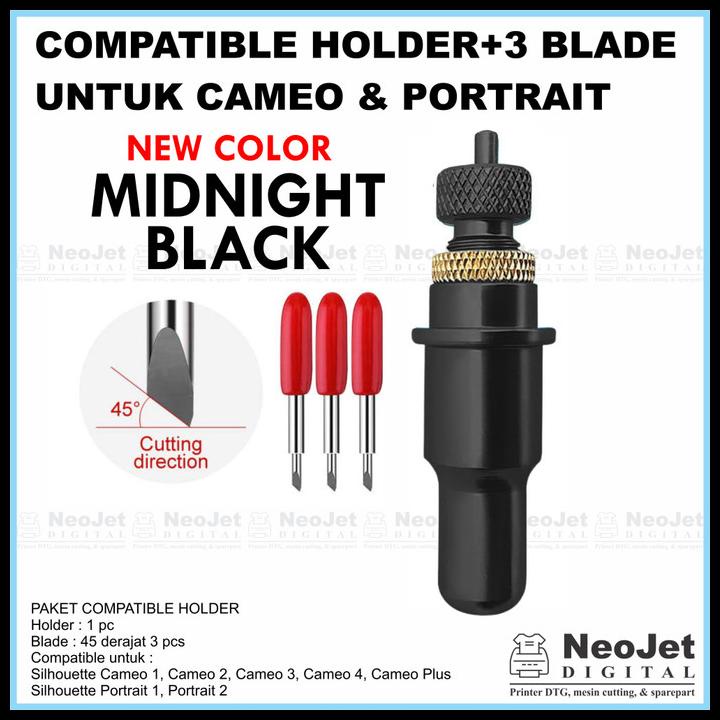 

Holder Blade Cameo Portrait Curio + 3 Pcs Mata Pisau Roland 45 Derajat