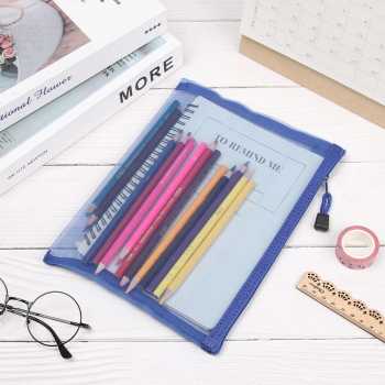 

Tempat Pensil Jaring Transparan Document Organizer Zipper Bag