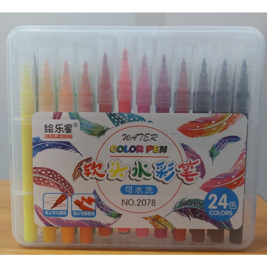 

Pen Color Water ART MARKERS SET 24 WARNA BRUSH FINELINER