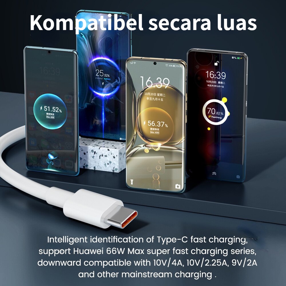 Kabel Isi Daya Cepat 6A untuk Oneplus Nord Warp Charge Tipe-c Dash untuk Satu Plus 8 7 Pro 7 T 7 T 6T Huawei Warp Charger 66W Tipe C Kabel Pengisian Cepat Kabel 6A Super Charge Charger Kabel untuk Huawei Xiaomi Kabel USB untuk Samsung Kabel Data