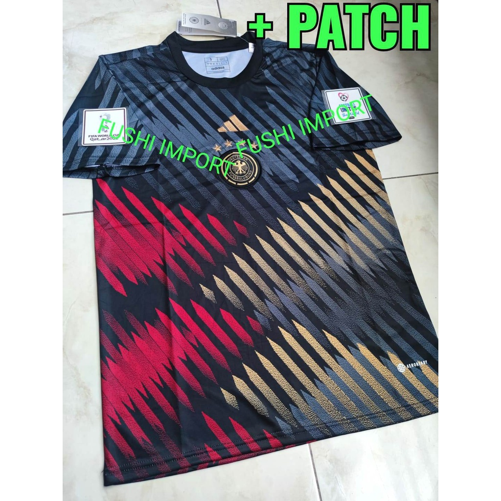 NEW ! Jersey Baju Bola Jermann Pre-Match Shirt Full Patch Piala Dunia World Cup 2022 Germany Grade Ori