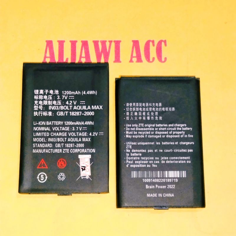 Baterai Batre Battery Modem ZTE Bolt Aquila Max in03 BL1 baterai ZTE