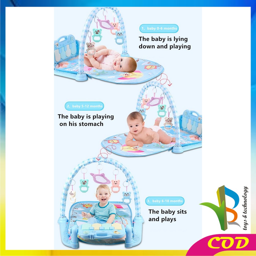 RB-M15-16 Baby Play Gym Mainan Anak Bayi Rattle &amp; Piano Playmat Matras / Kasur Bayi Playgym Musical