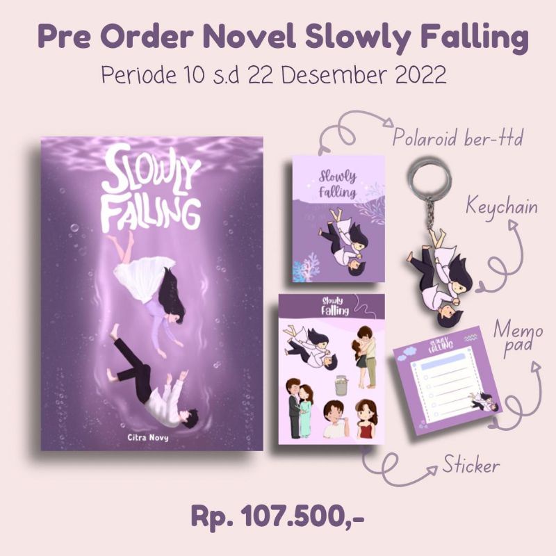 Buku Novel Slowly Falling by Citra Novy