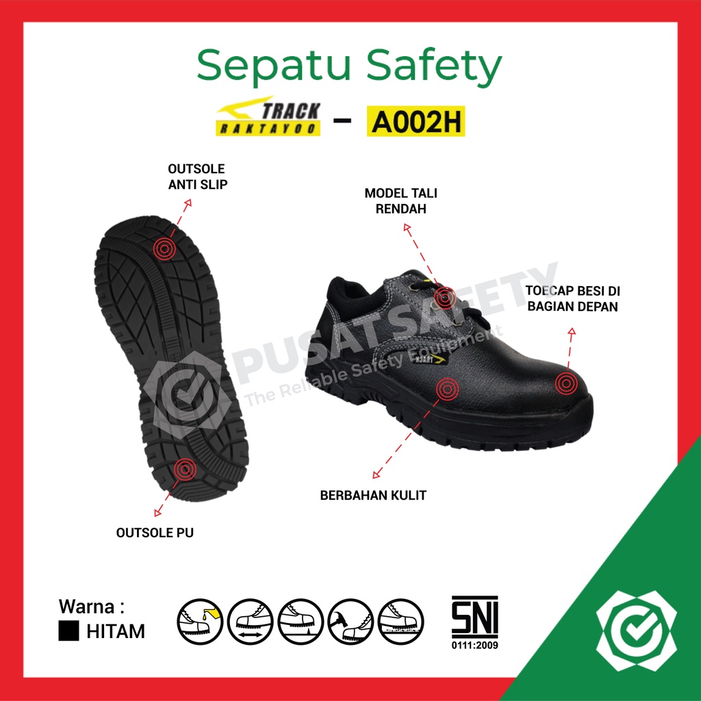 Sepatu Safety Kerja Tali Track Raktayoo A002H