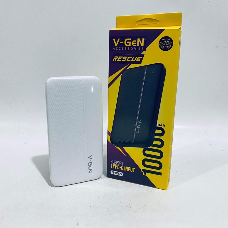 Powerbank V-Gen PB-V10K25 Powerbank 10.000Mah Support Type C Input Free Cable