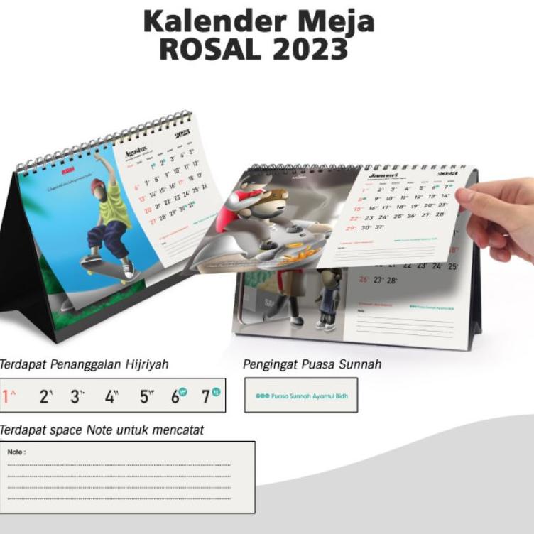 

[M-C9C[㊛] Kalender Dinding dan Meja Islami by Rosal 2023 Masehi/1444 Hijriah kalendar jadwal puasa sunnah ayamul bidh hijriyah pasti dikirim