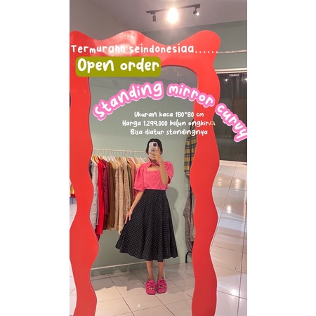 curvy mirror / standing mirror curvy/standing mirror korean style/standing mirro gemas