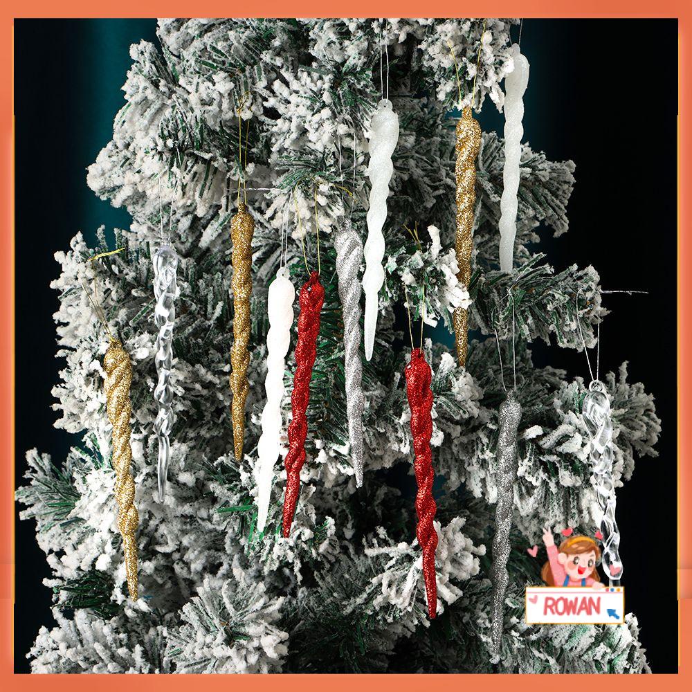 R-flower 12pcs Liontin Natal Tahun Baru DIY Hiasan Taman Christmas Ornament Ice Bar Pendant