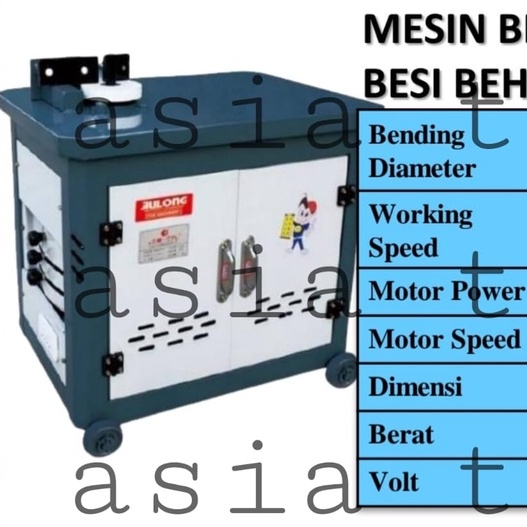 Bar Bending / Bar Bender maks 25 mm 1 phase Mesin Penekuk Beton Behel