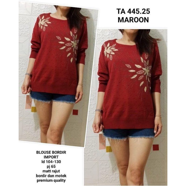 Atasan rajut bangkok premium blouse knit import tr 4455 blouse rajut jumbo