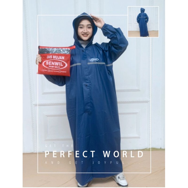 Jas Hujan Gamis Syar'i Muslimah Wanita Jumbo By Senwil Mantel Ujan Bigsize Tebal Lentur Cewek Shar'i Waterproof Hijab Perempuan Syari Terusan Rok Hijas Best Quality Raincoat