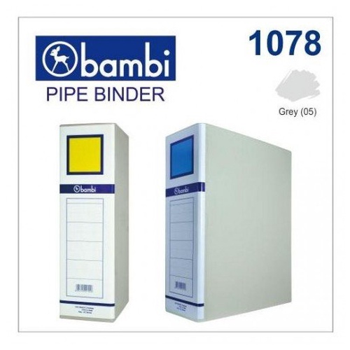 PIPE BINDER BAMBI F4 2 LUBANG ABU-ABU 80MM 1178 (DUS)