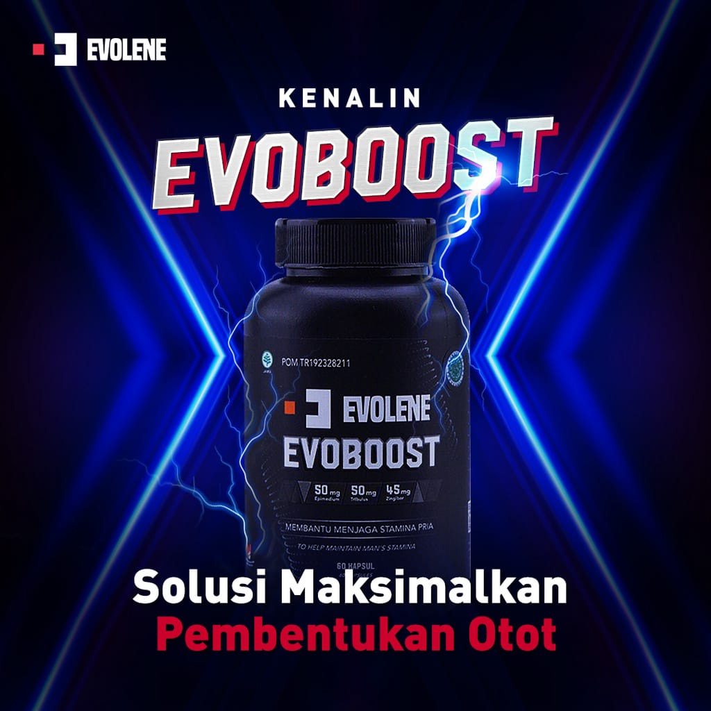 Evolene Evoboost Evo Boost Testosterone Booster 60 caps kapsul Suplemen Testoterone Booster