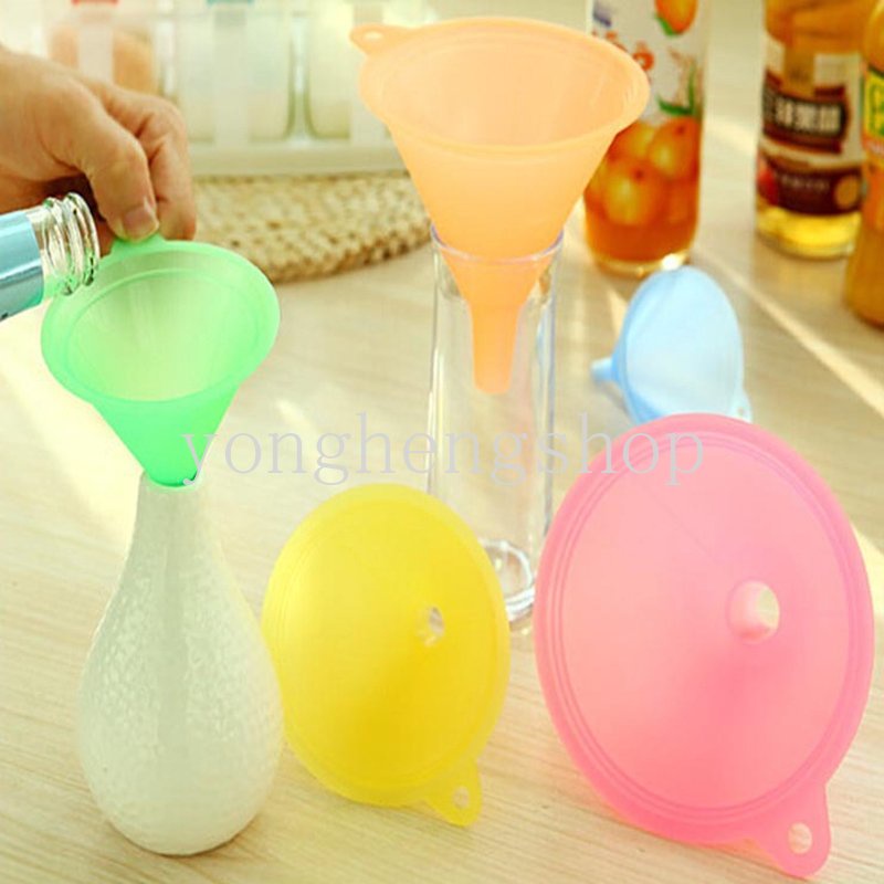 5pcs/set Corong Minyak Warna Permen Anti-fouling Corong Kecap Tahan Lama 5ukuran Corong Transfer Cairan Gadget Dapur