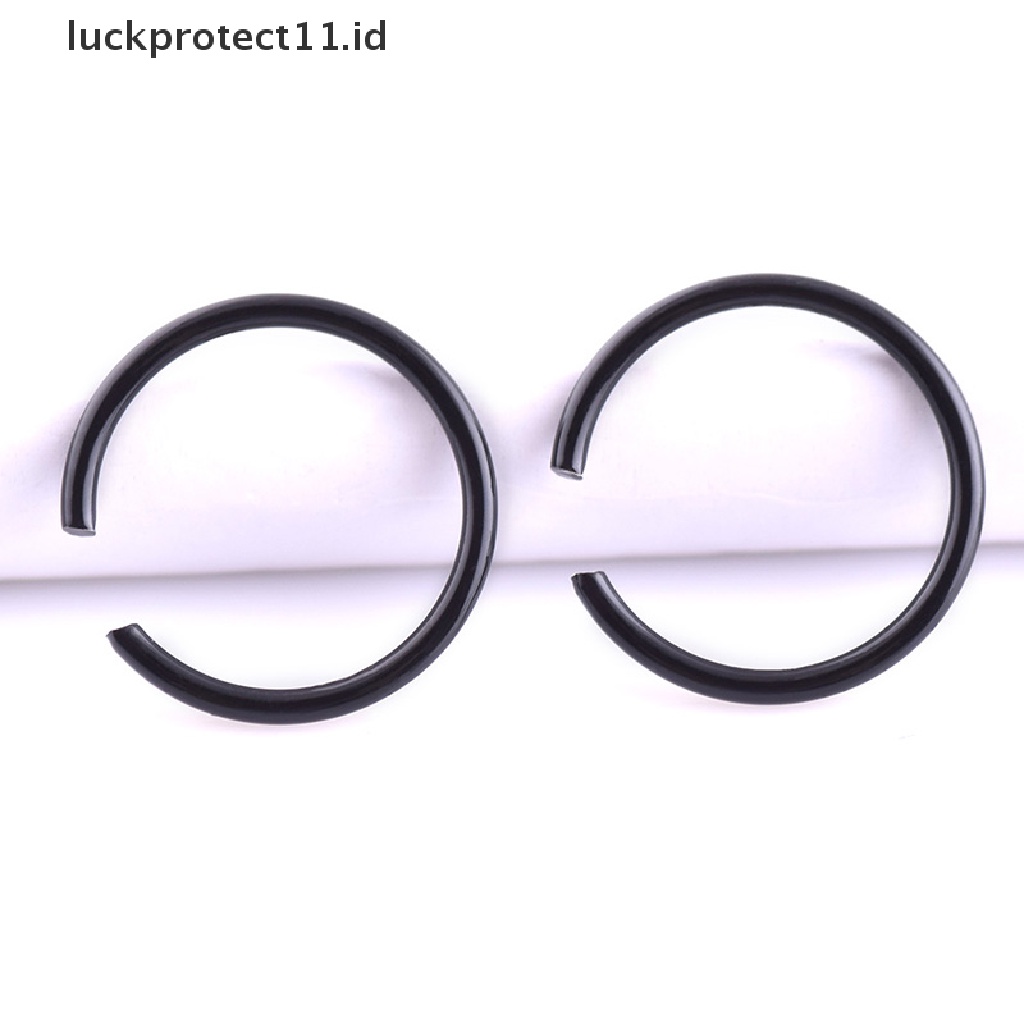 /Fashion Hot// Fashion// 9Pcs Cincin Hidung Terbuka Hoop Bibir Tubuh Klip on Studs Perhiasan Stainless Steel.