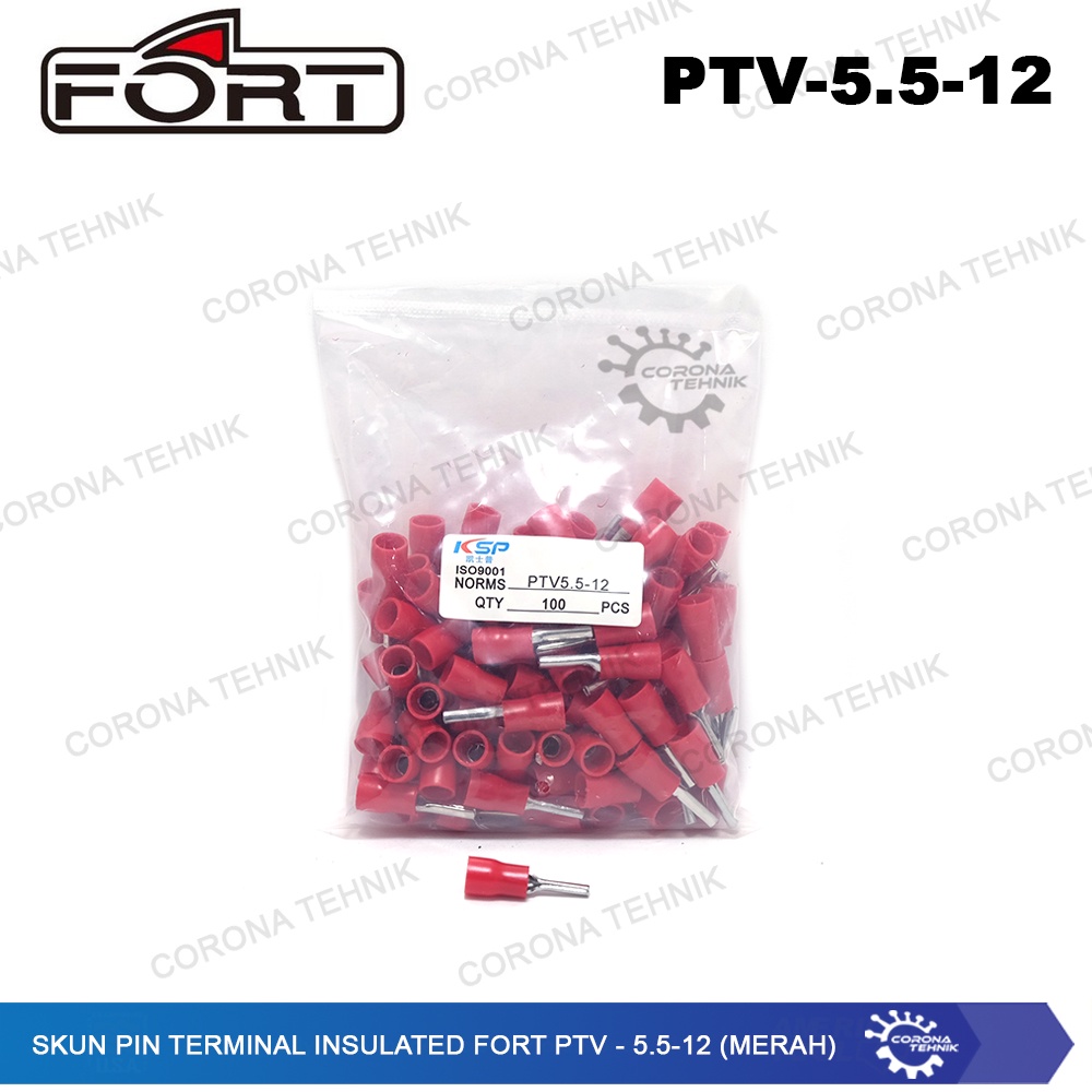 PTV - 5.5-12 - Skun Pin Terminal Insulated Fort