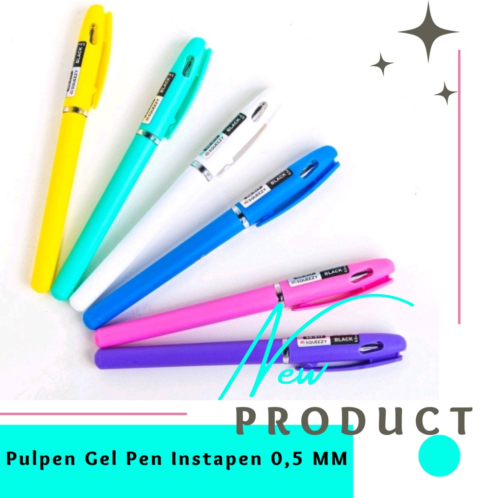 

Pulpen Gel Ipen Instapen 0,5 Mm Hitam Motif Warna Warni