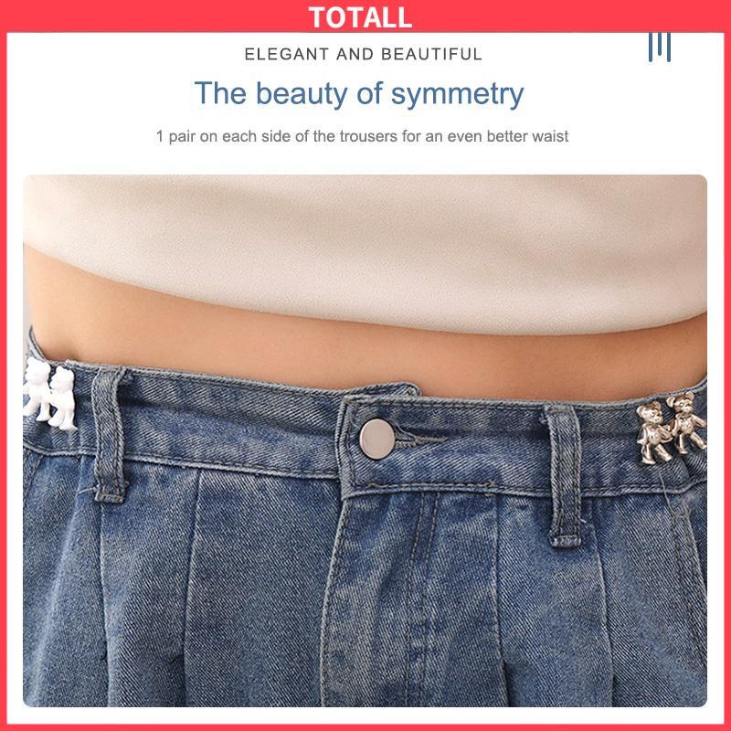 COD Tombol Penutup Pinggang Dilepas Kuku Gratis Seamless untuk Jeans Beruang Pasangan Gesper Kuku-Totall