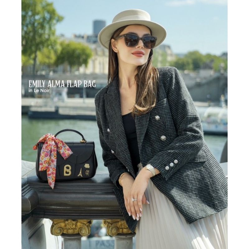 EMILY ALMA FLAP BAG LE NOIR SMALL BUTTONSCARVES